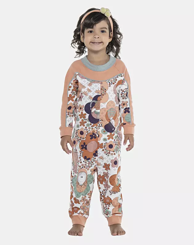 Macacão Feminino Baby Manga Longa Raglan