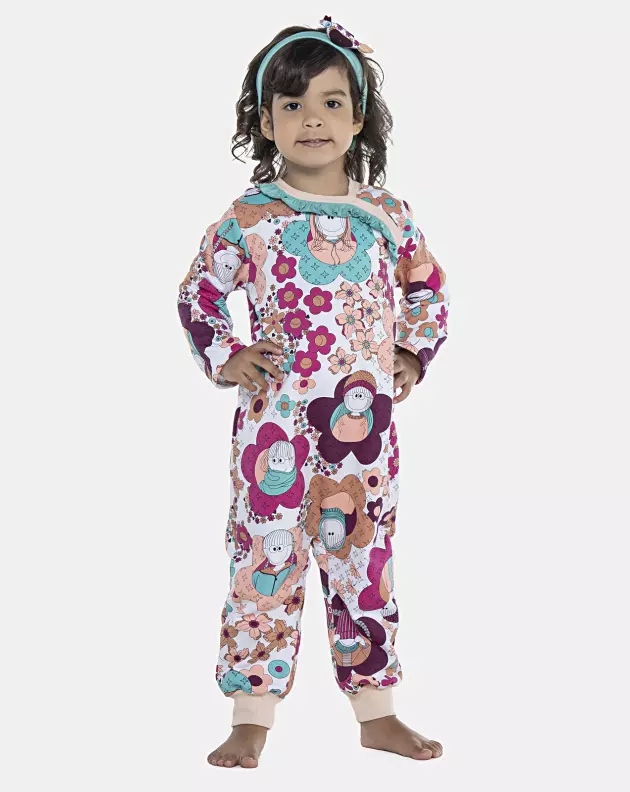 Macacão Feminino Baby Manga Longa