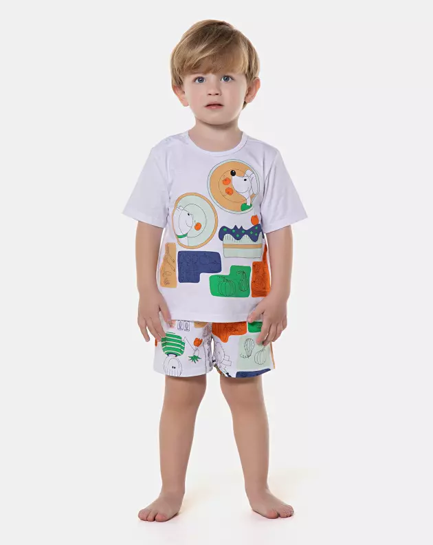 Pijama manga curta e short 