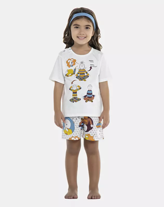 Pijama Baby Manga Curta e Short Unissex