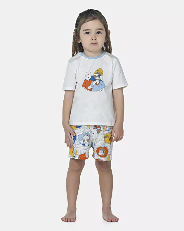 Pijama Baby Manga Curta e Short Unissex
