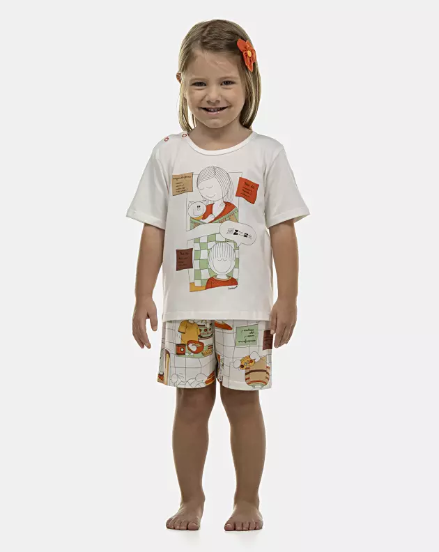 Pijama Baby Manga Curta e Short Unissex