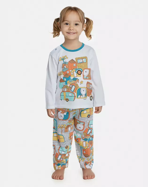 Pijama Unissex Baby Manga Longa e Calça