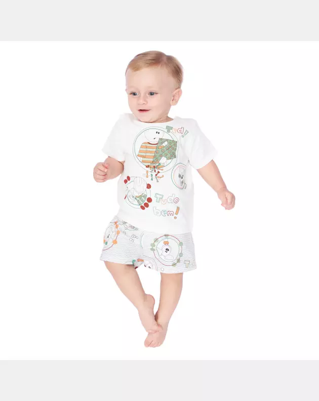 Conjunto Masculino Bebe Manga Curta e Short