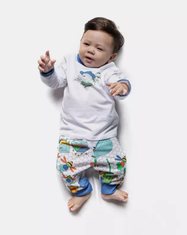 Pijama body manga longa e mijão