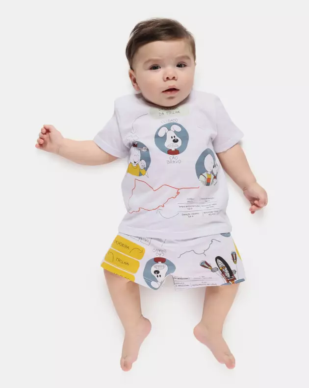 Pijama Masculino Bebe Manga Curta e Short