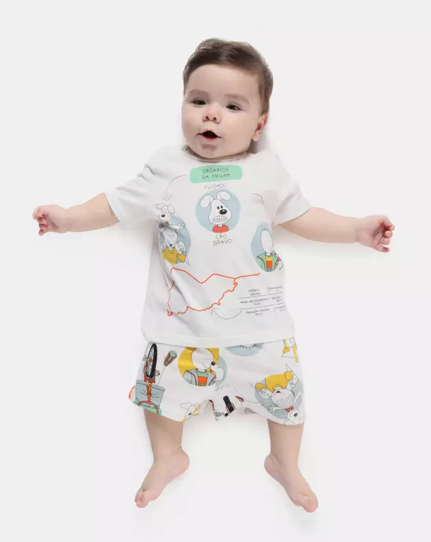 Pijama Masculino Bebe Manga Curta e Short
