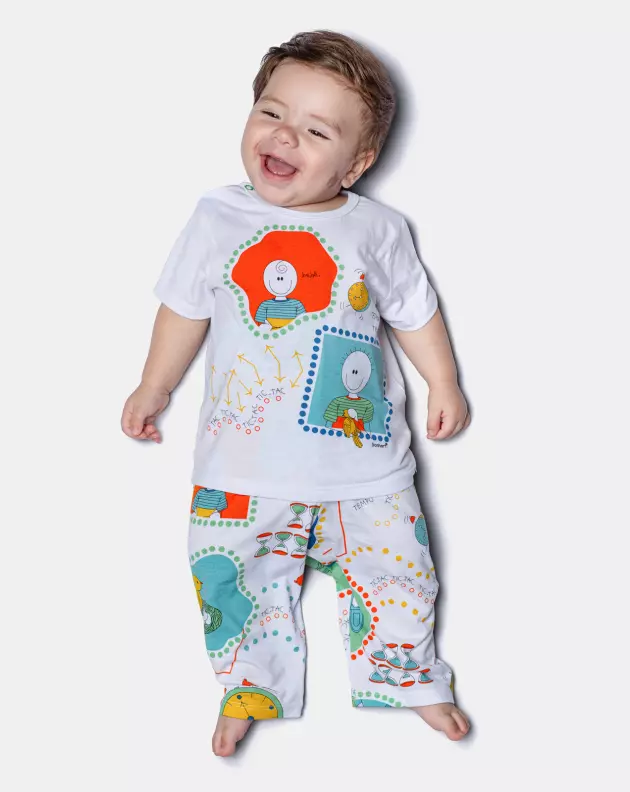 Pijama Manga Curta e Calça