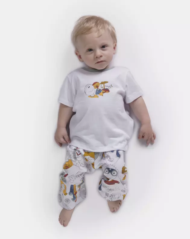 Pijama Bebê Menino manga curta e Calça 