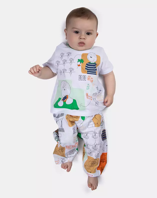 Pijama manga curta e calça