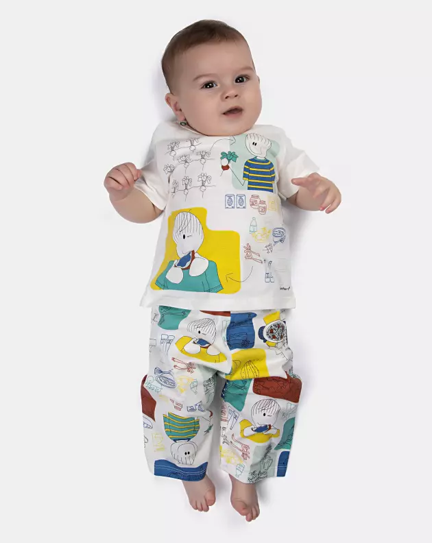 Pijama manga curta e calça
