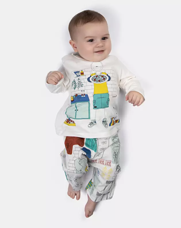 Pijama manga longa e calça 