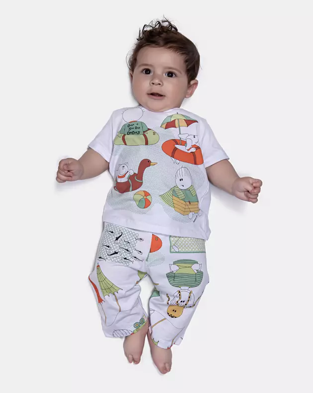 Pijama Manga Curta e Calça