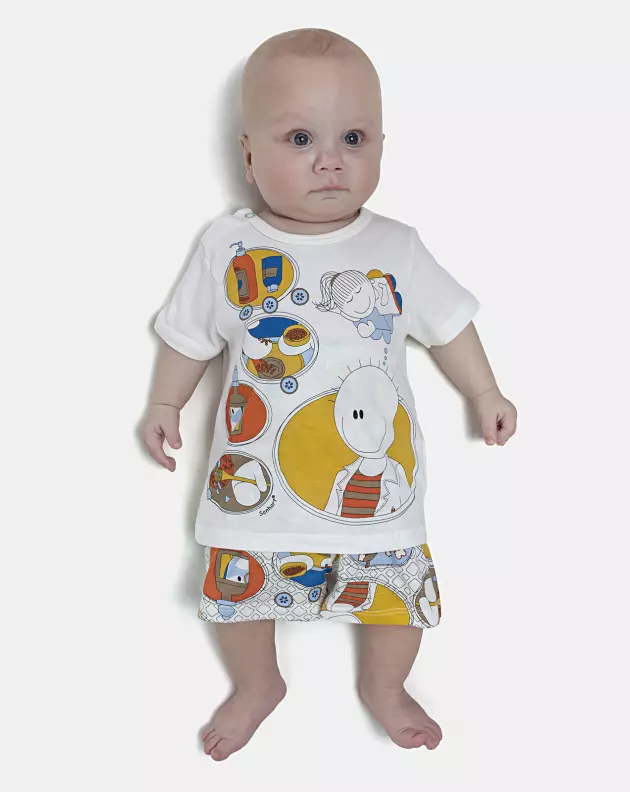 Pijama Masculino Bebe Manga Curta e Short