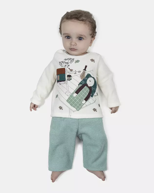 Pijama Masculino Bebe Manga Longa e Calça Plush