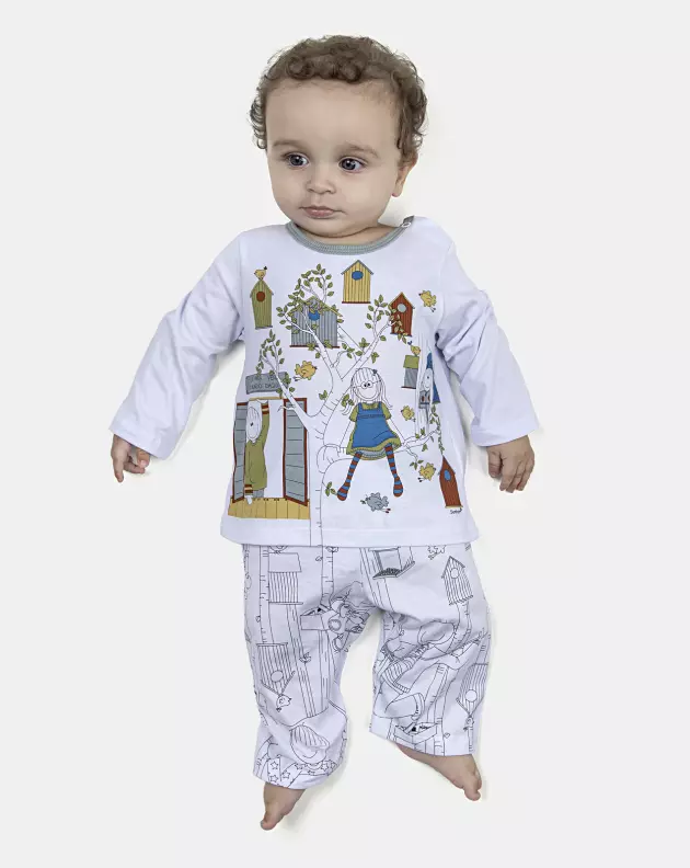 Pijama Masculino Bebe Manga Longa e Calça