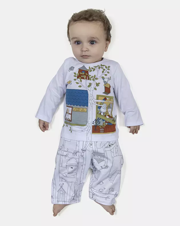 Pijama Masculino Bebe Manga Longa e Calça