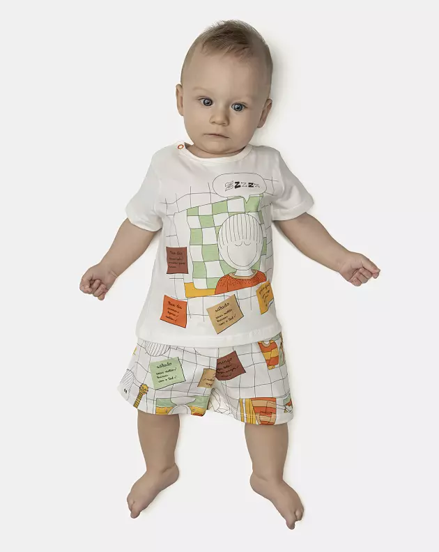 Pijama Masculino Bebê Manga Curta e Short