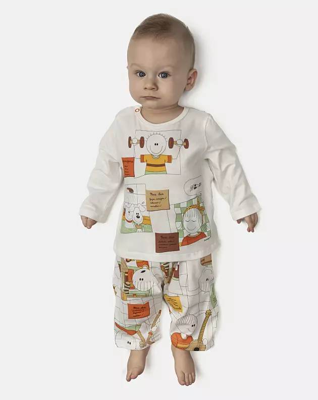 Pijama Masculino Bebê Manga Longa e Calça
