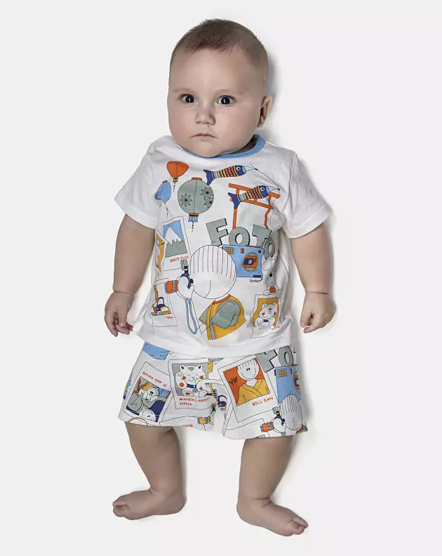 Pijama Masculino Bebê Manga Curta e Short
