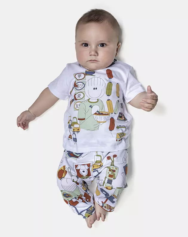 Pijama Masculino Bebê Manga Curta e Calça