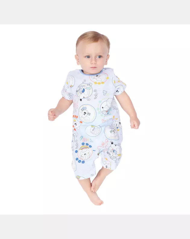 Macacão Masculino Bebe Manga Curta