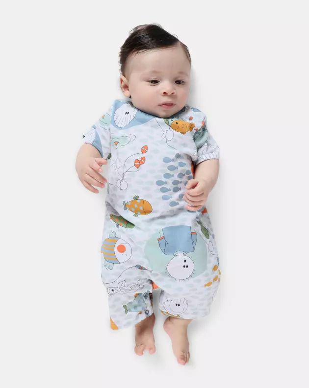 Macacão Masculino Bebe Manga Curta