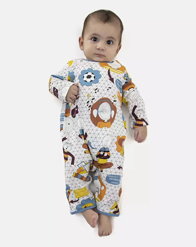 Macacão Masculino Bebe Manga Longa