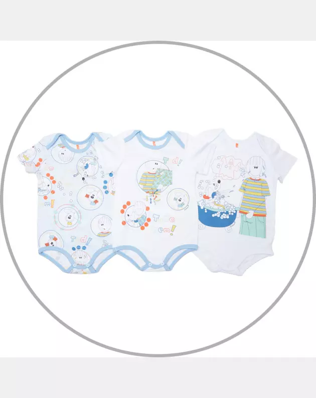 Kit Body Masculino Bebe Manga Curta