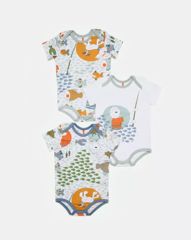 Kit Body Masculino Bebe Manga Curta