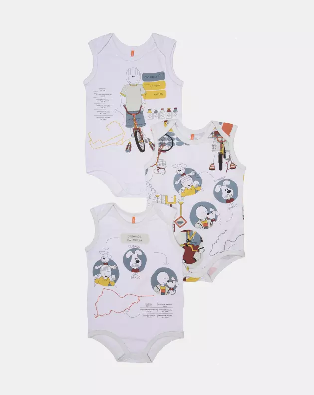 Kit Body Masculino Bebe Sem Mangas