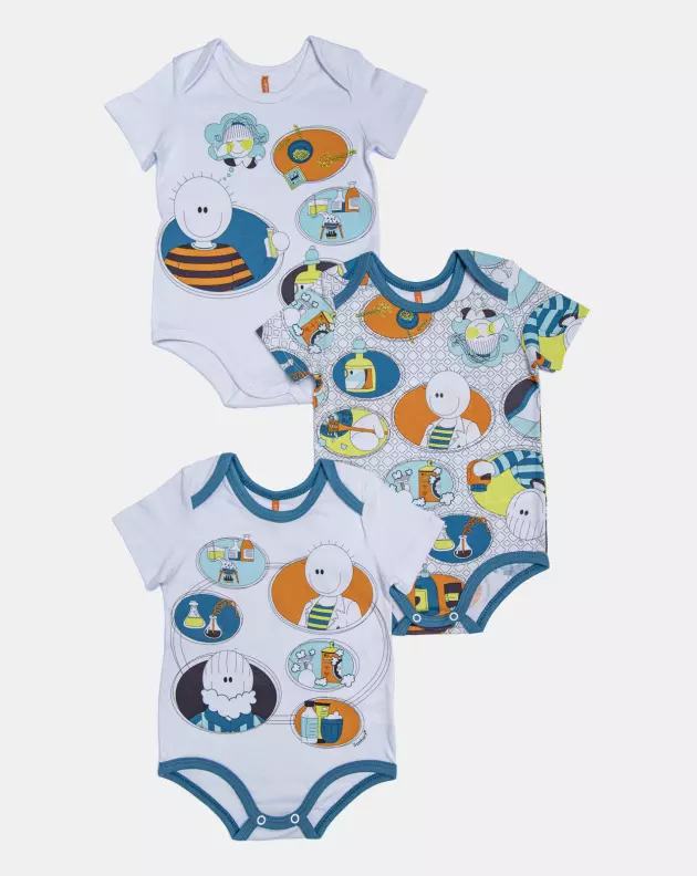 Kit Body Masculino Bebe Manga Curta