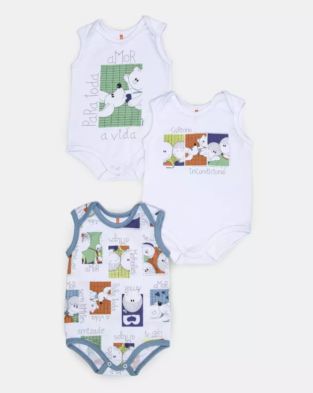 Kit Body Masculino Bebe Sem Mangas