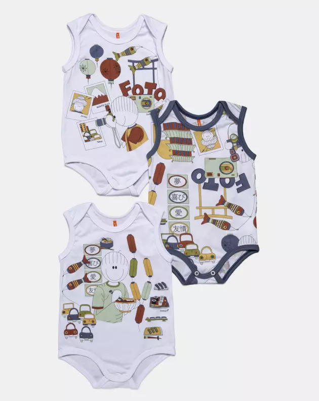 Kit Body Masculino Bebê Sem Mangas