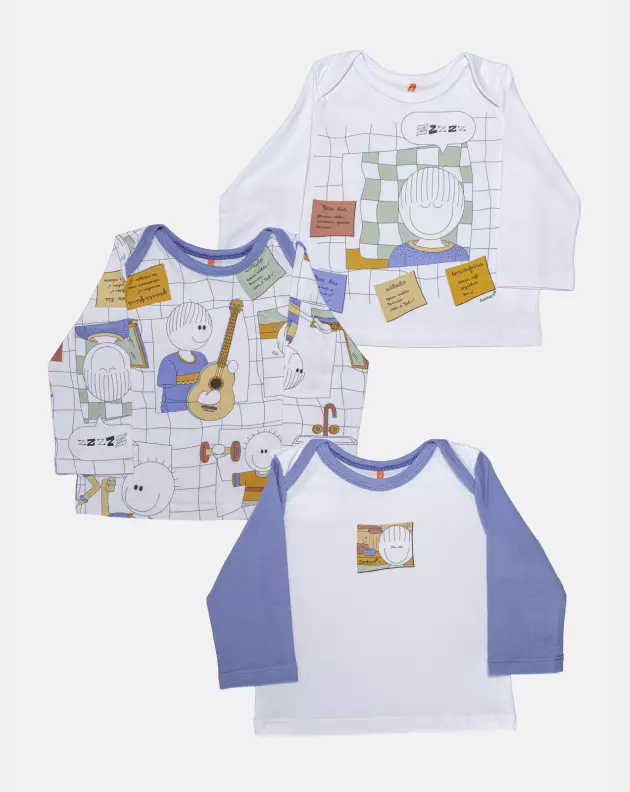 Kit Pagão Masculino Bebê Manga Longa