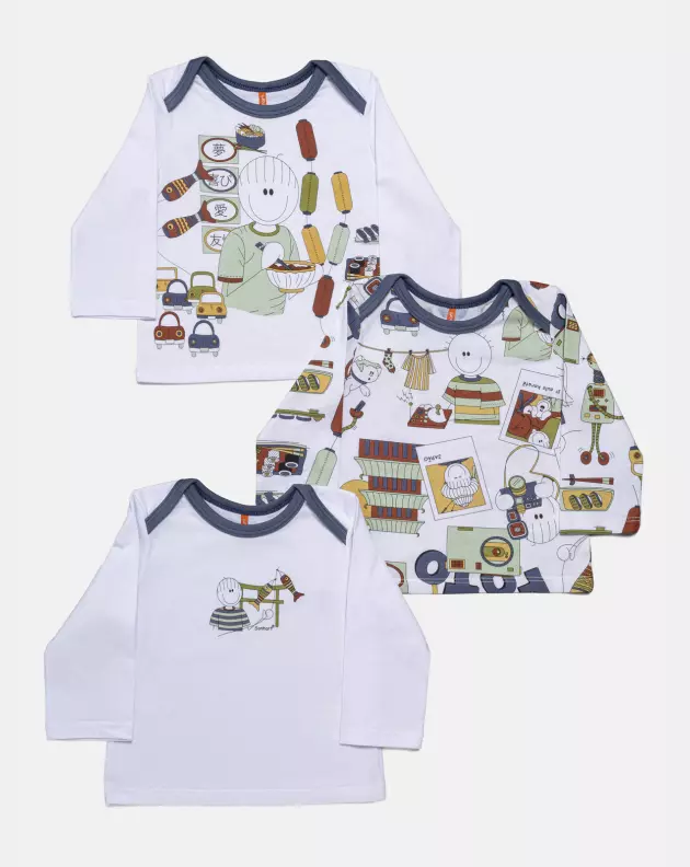 Kit Pagão Masculino Bebê Manga Longa
