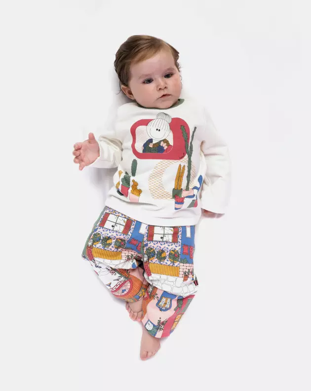 Conjunto Feminino Bebe Manga Longa e Calça Moletinho