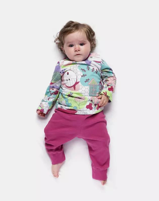 Conjunto Feminino Bebe Body Manga Longa e Calça Moletinho