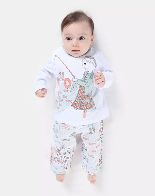 Pijama Feminino Bebe Manga Longa e Calça