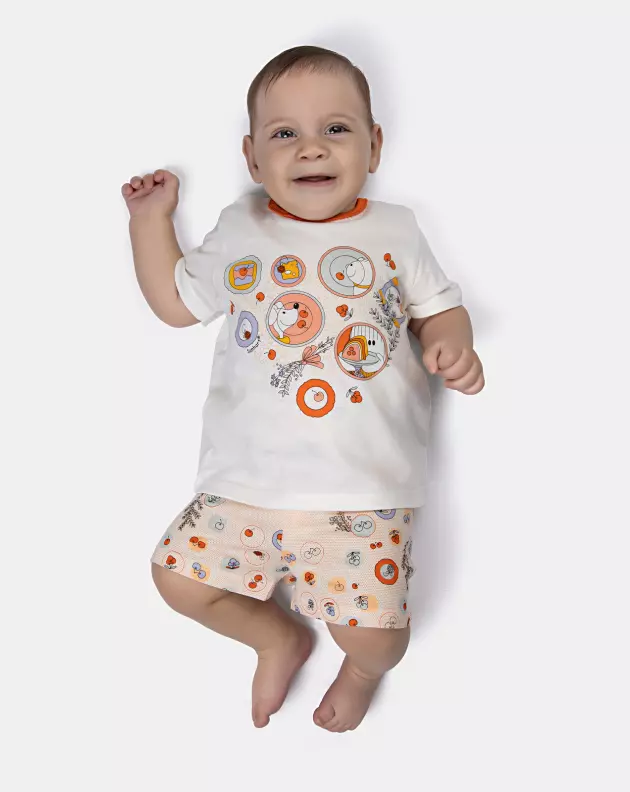 Foto Sonhart Pijama Bebê Menina Tic-Tac manga curta e short Nina e Ted