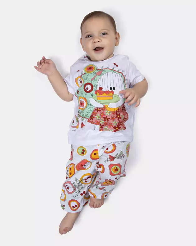 Pijama manga curta e calça