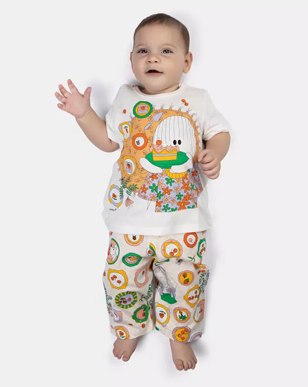 Pijama manga curta e calça
