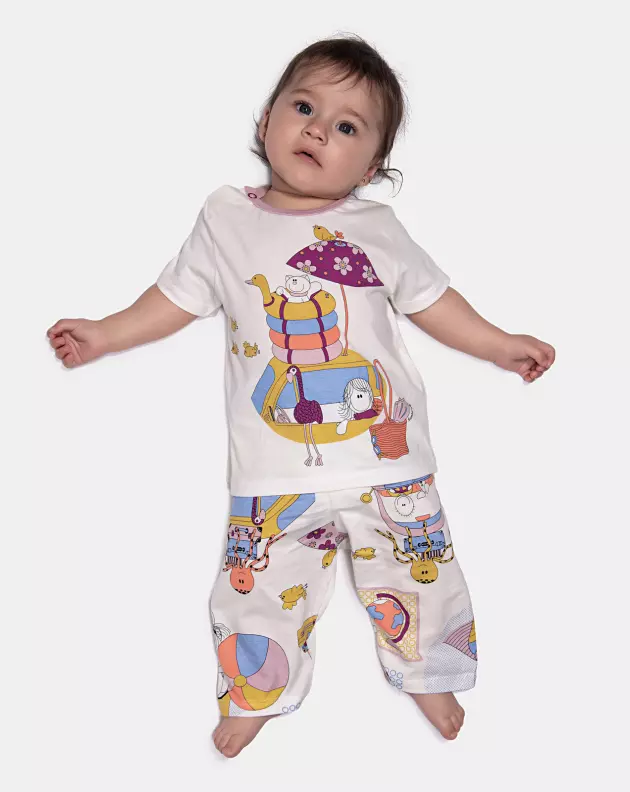 Pijama Manga Curta e Calça
