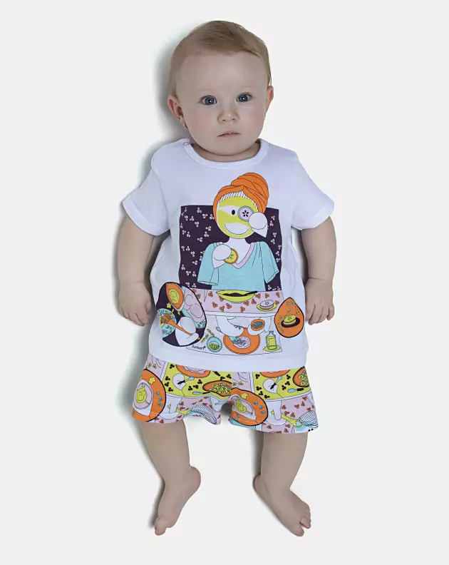 Pijama Feminino Bebe Manga Curta e Short