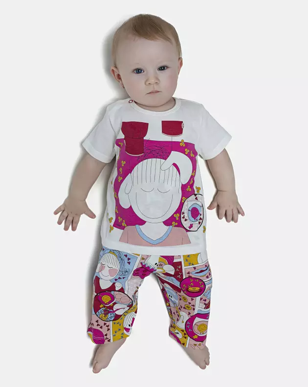 Pijama Feminino Bebe Manga Curta e Calça