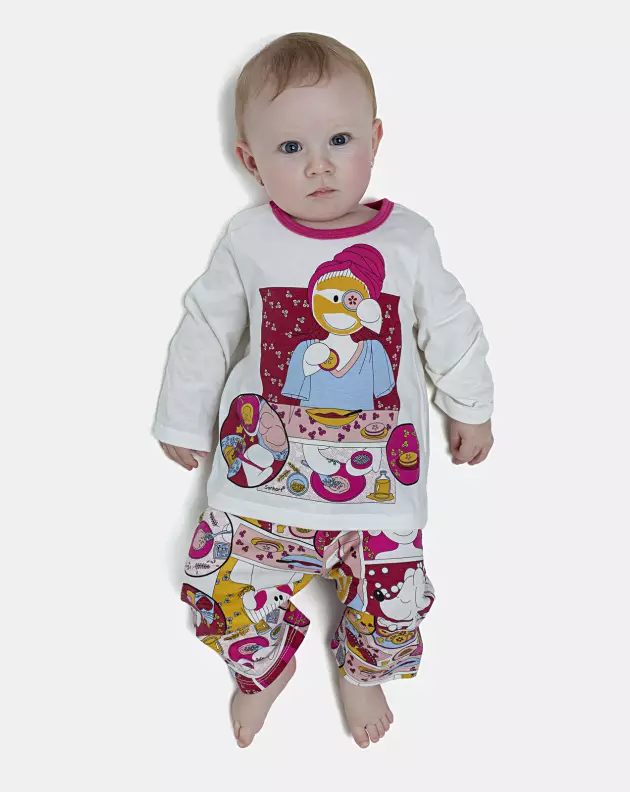Pijama Feminino Bebe Manga Longa e Calça