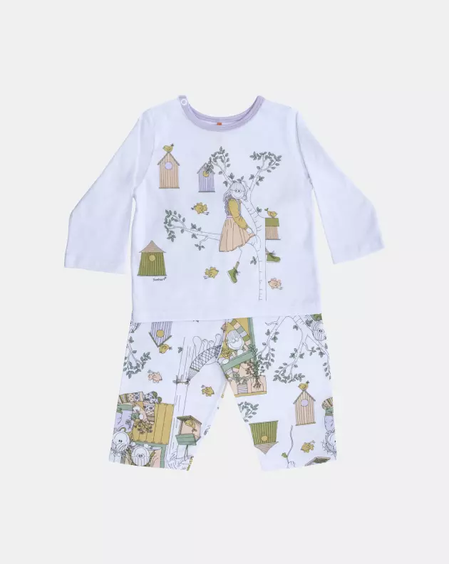 Pijama Feminino Bebe Manga Longa e Calça