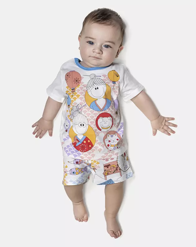 Pijama Feminino Bebê Manga Curta e Short