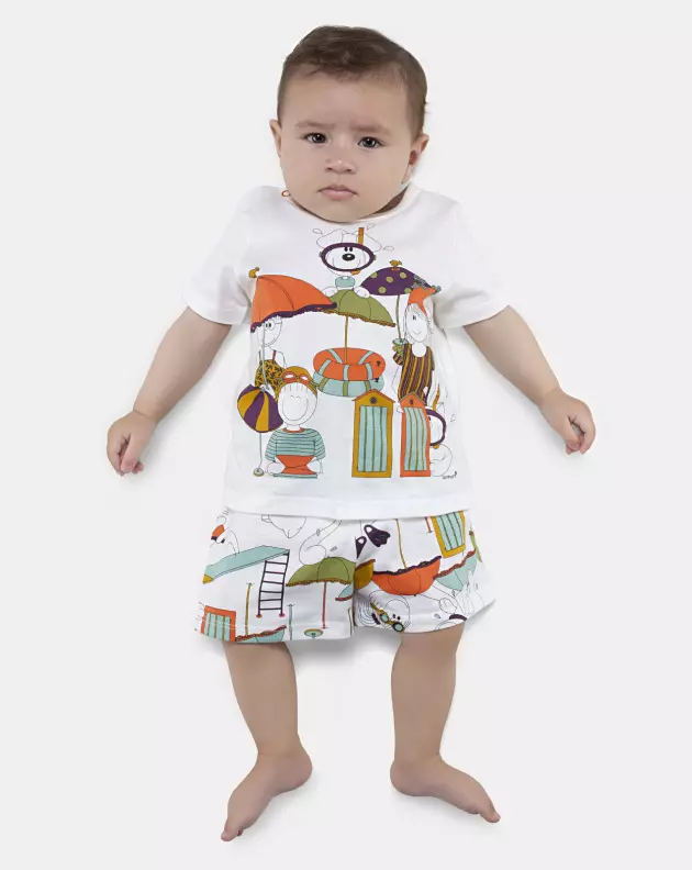Pijama Feminino Bebê Manga Curta e Short