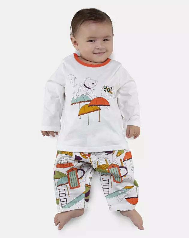 Pijama Feminino Bebê Manga Longa e Calça